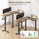 Advwin L Shaped Electric Standing Desk Charging Station