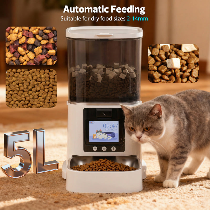 Advwin Smart Pet Feeder 5L w/ HD Camera & 2-Way Audio