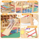 Advwin 9-in-1 Kids Wooden Climbing Frame w/ Slide & Swing