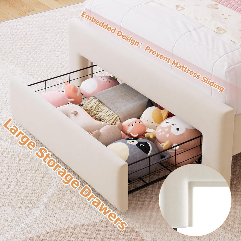 Advwin LED Bed Frame with Adjustable Headboard King Single