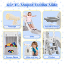 Advwin 6-in-1 L-Shaped Toddler Slide Playset