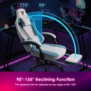 Advwin RGB Gaming Desk & Gaming Chair Set Gray+Blue