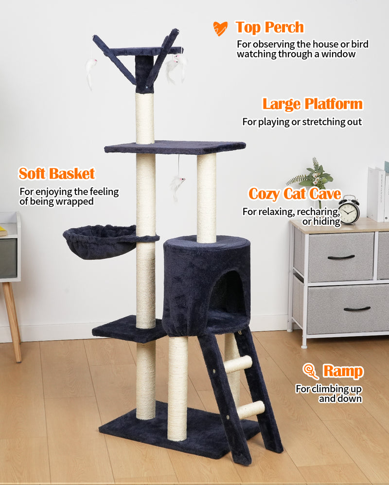 Advwin 145cm Cat Tree Cat Scratcher Post