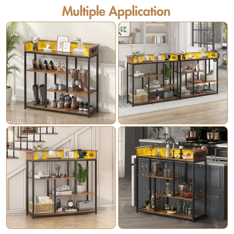 Advwin Narrow Console Table with and Charging Station