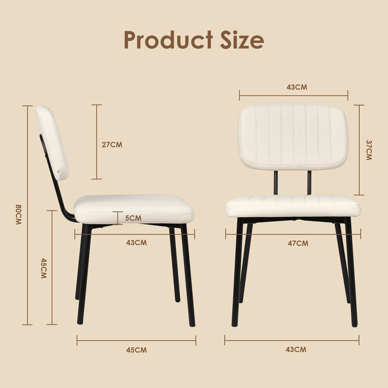 Advwin Dining Chairs Set of 4 Kitchen Chair PU White