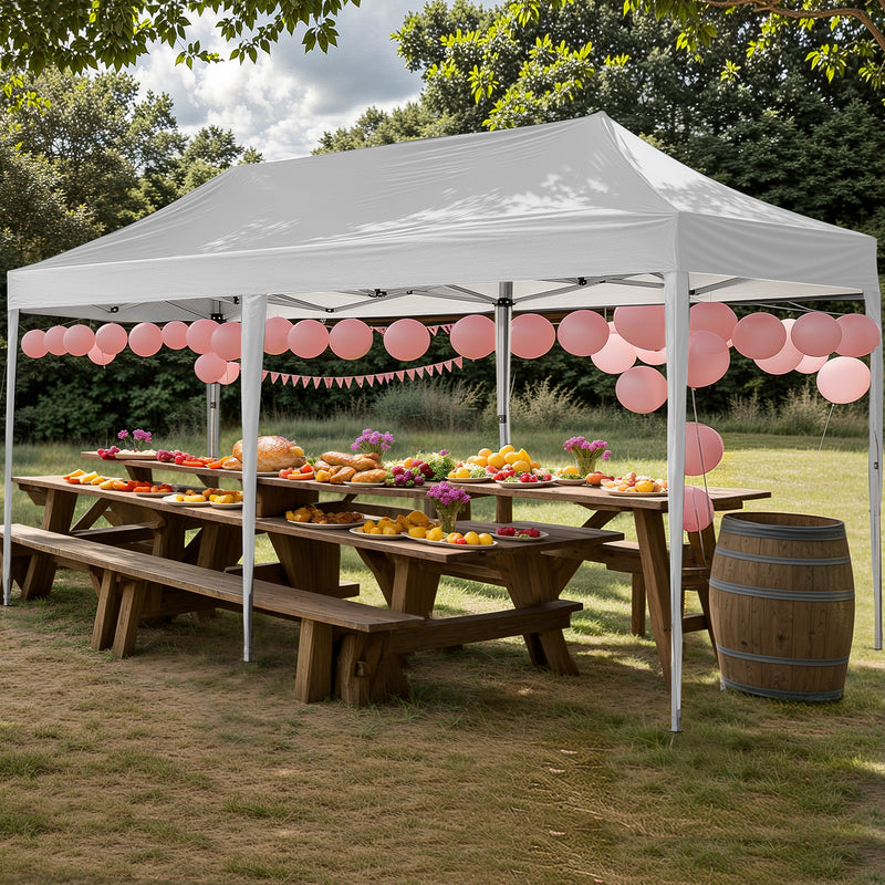 Advwin 3×6m Pop Up Canopy Tent w/ 6 Sidewalls White
