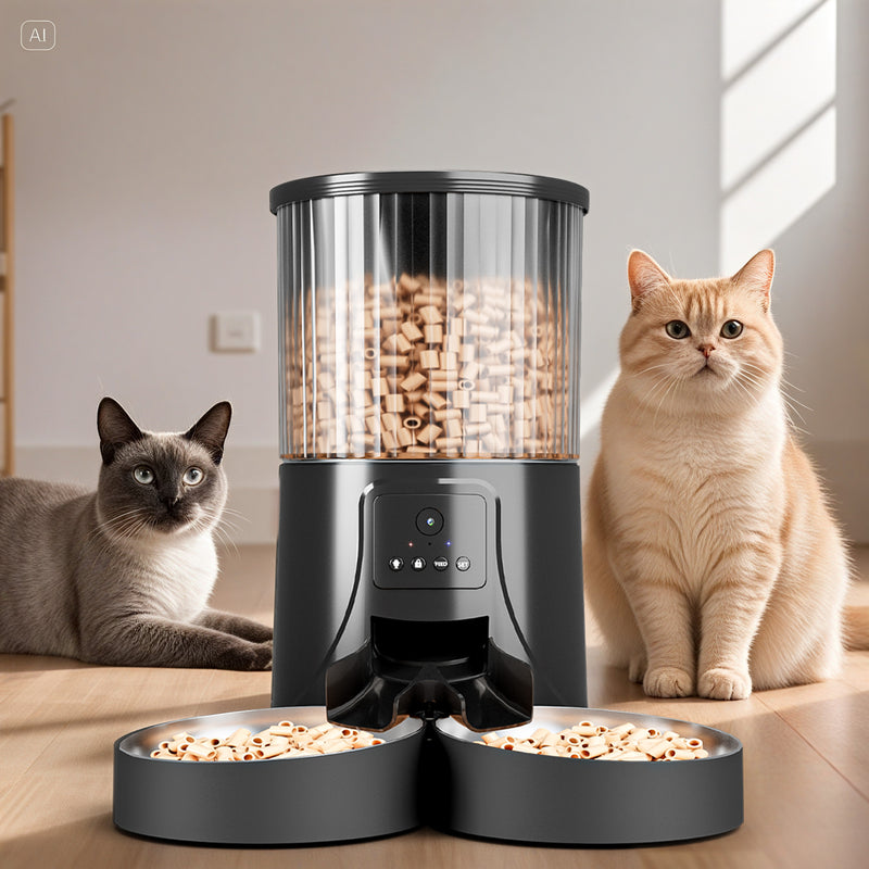 Advwin 4L Automatic Cat Feeder for 2 Cats with Camera