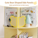 Advwin 2-Tier Kids 360° Rotating Bookshelf Yellow