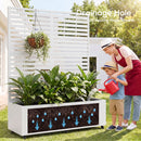 Advwin Metal Planter Box Privacy Screen w/ Trellis & Wheels