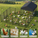 Advwin Large Metal Chicken Coop Run w/ Waterproof Cover