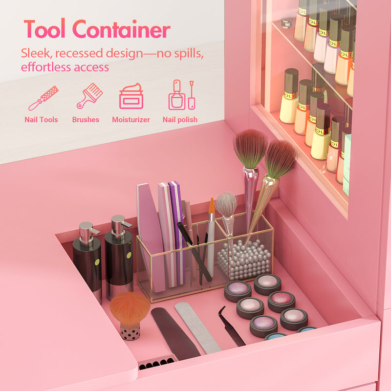 Advwin Manicure Table w/ Dust Collector LED Light