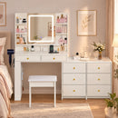 Advwin LED Extendable Dressing Table with 8 Drawers