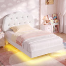 Advwin LED Floating Bed Frame w/ Adjustable Headboard King Single