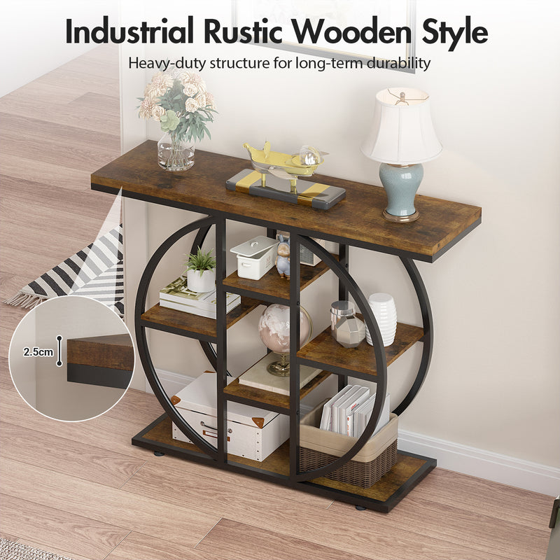 Advwin 103cm Entryway Console Table with Storage Shelf
