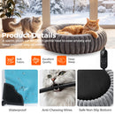 Advwin 20" Heated Pet Bed with 4 Timers & 9 Heat Settings