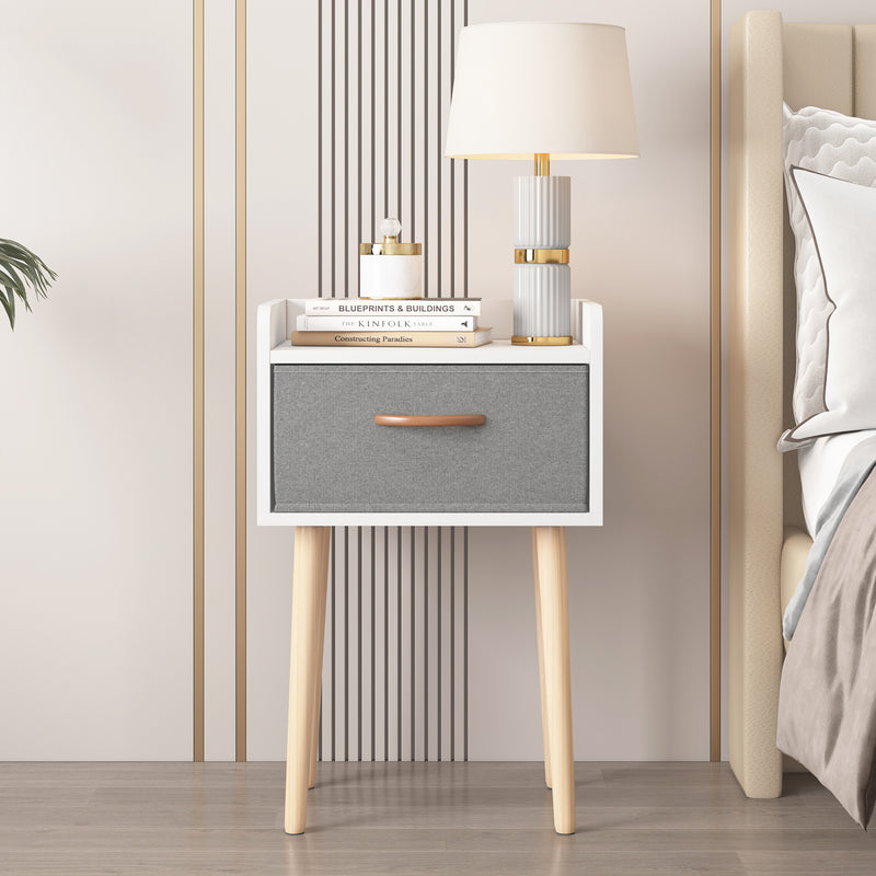 Advwin Bedside Table Fabric Drawer Side Tables