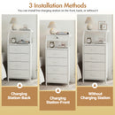 Advwin Bedside Table with 4 Drawers and Charging Station