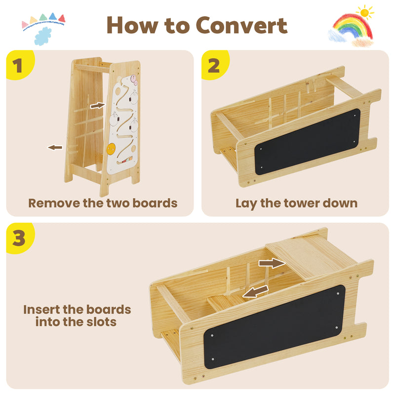 Advwin 4-in-1 Toddler Kitchen Step Stool Height Adjustable