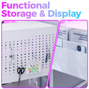 Advwin 150cm L Shaped Computer Desk w/ LED Lights