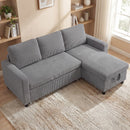 Advwin L Shaped Sectional Sofa Bed w/ Storage Chaise
