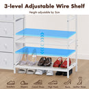 Advwin Portable Wardrobe with 2 Rods & 5 Drawers
