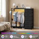Advwin Fabric Chest of Drawers with Hanging Rack