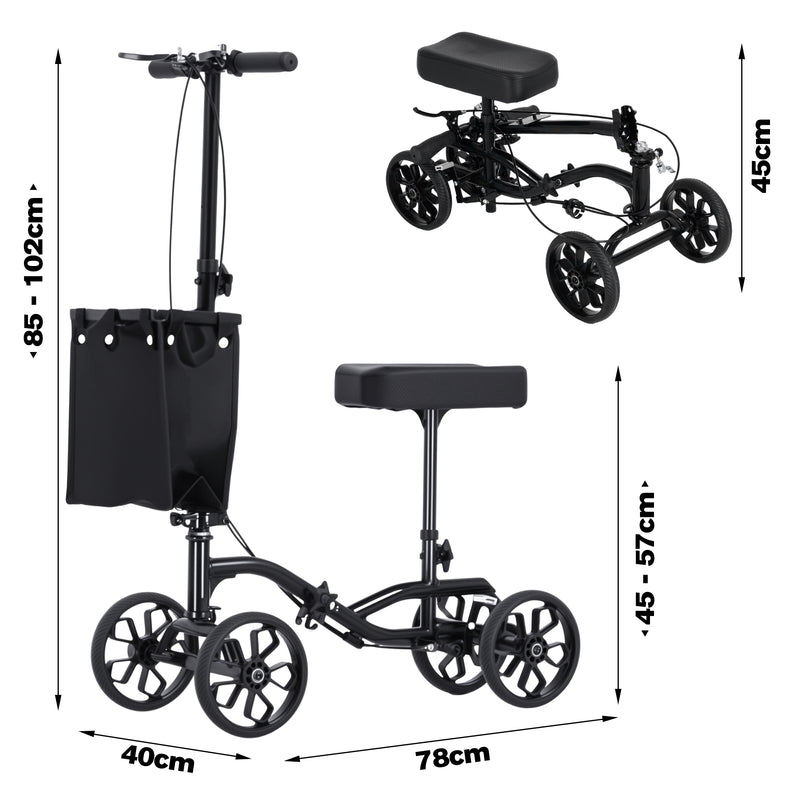 Advwin Knee Walker Scooter with 10" Rubber Tires