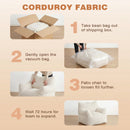 Advwin 83*90cm Corduroy Bean Bag Chair with Backrest
