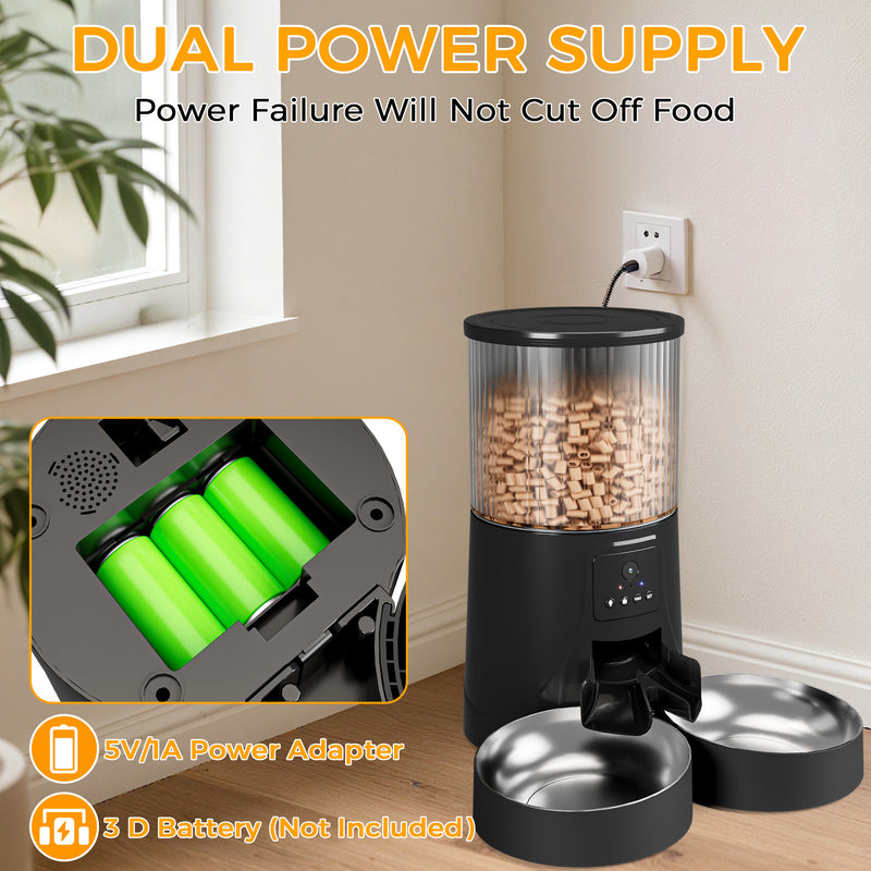 Advwin 4L Automatic Cat Feeder for 2 Cats with Camera