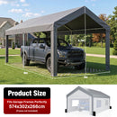 Advwin Carport Replacement Canopy Cover with 4 Leg Panels