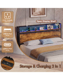 Advwin LED Bed Frame w/ Charging & 2 Drawers