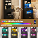 Advwin Tall Bedside Table with Charging Station