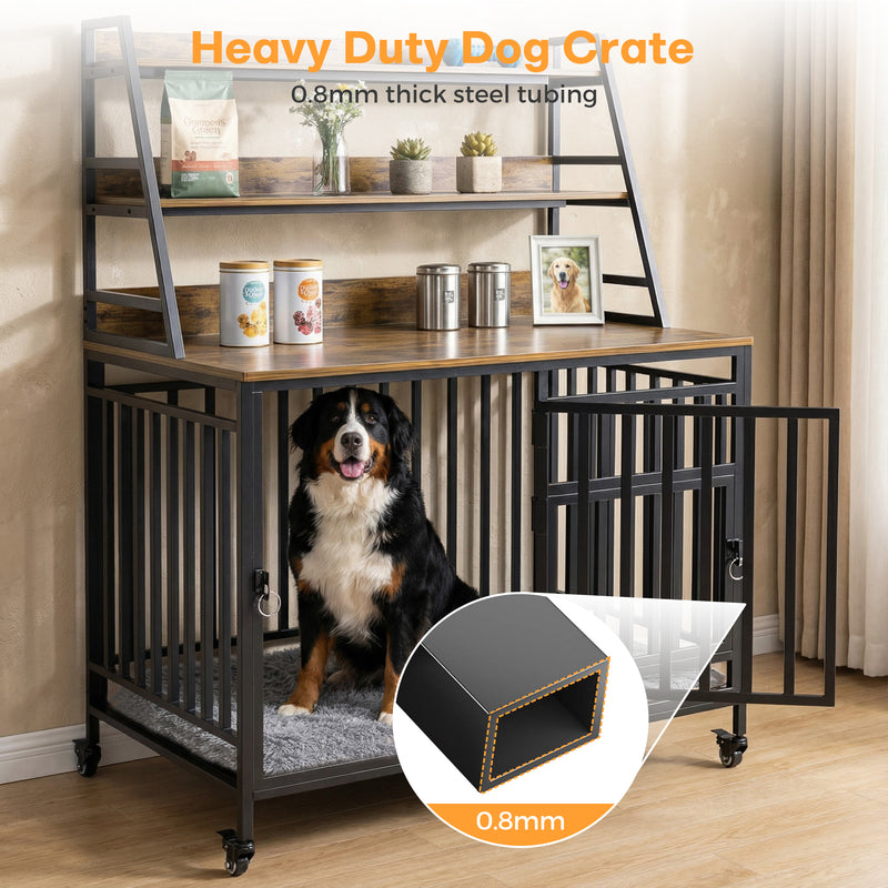 Advwin 39.4" Wooden Dog Crate Furniture & Storage Shelf