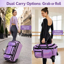 Advwin 26" Rolling Dance Bag with Garment Rack & Curtain