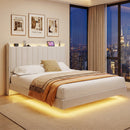 Advwin Velvet Floating Bed Frame with RGB LED