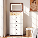 Advwin Dresser Chest of 5 Drawers with Mirror & LED Lights