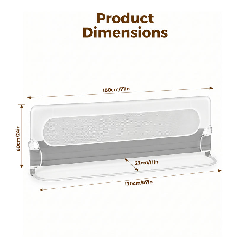 Advwin Folding Baby Bed Rail Adjustable 180x60cm (Pre-Order)