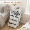 Advwin Bedside Table with 3 Drawers and Charging Station