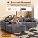 Advwin 278cm L Shape Modular Sectional Sofa Corduroy