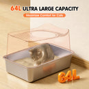 Advwin Stainless Steel Cat Litter Box Large Top Entry