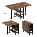 Advwin 140cm Folding Dining Table Drop Leaf Rustic