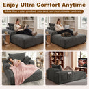 Advwin 132cm Corduroy Chaise Lounge Chair with Cushion