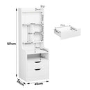 Advwin Set of 2 Tall LED Nightstands w/ Charging Station