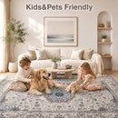 Advwin Large Vintage Thick Floor Rug Sage Green