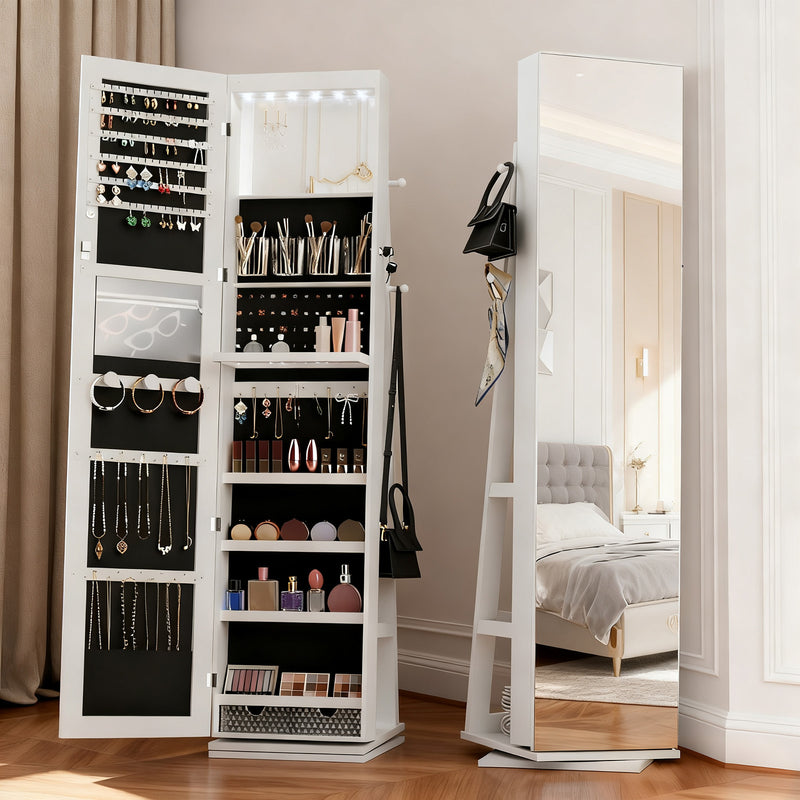 Advwin 360° Swivel Jewelry Cabinet with Lock