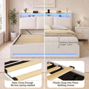 Advwin Gas Lift Storage Bed Frame with Charging Station