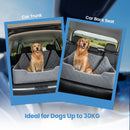 Advwin Dog Car Seat with Safety Belts & Storage