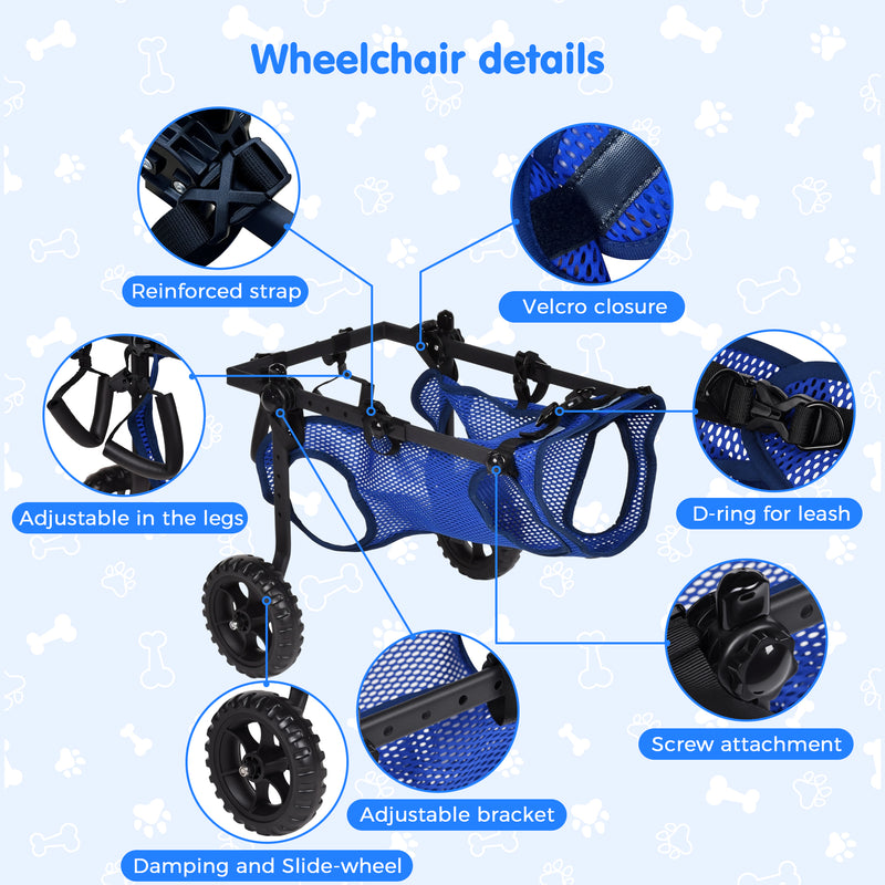 Advwin Small Dog Wheelchair for Disabled Pets