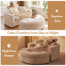 Advwin Oversized Round Chaise Lounge Sofa with Ottoman