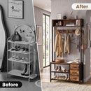 Advwin Entryway Coat Rack with Storage Bench  & Shoe Rack